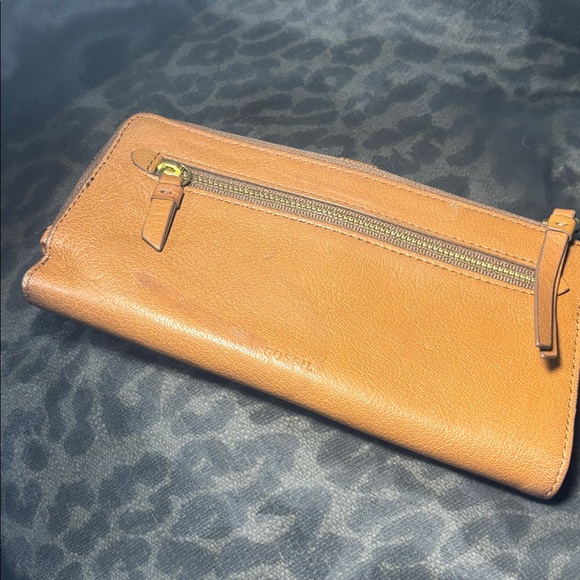 Fossil Fiona wallet camel brown envelope style multi compartment women’s wallet - Picture 3 of 14